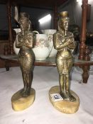 2 old spelter figures of Egyptian Rameses