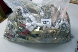 A large bag of a/f costume jewellery for spares or repair
