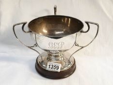 A silver trophy marked J D & S, Sheffield 1922,