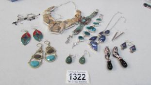 5 items of silver jewellery including bracelet, 7 pairs of earrings,