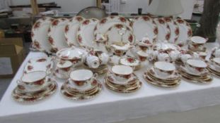 Approximately 100 pieces of Royal Albert Old Country Roses tea and dinner ware
