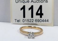 A 33pt 18ct yellow gold diamond solitaire ring