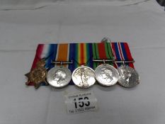 2 WW1 and 2 WW2 medals,