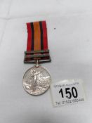 A Boer war medal with s clasps (6143 Pte M Walsh,