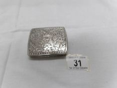 A silver cigarette case