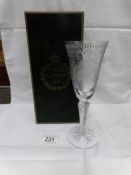 A fine Webb Corbett hand made lead crystal glass engraved Margaret Thatcher - first woman prime