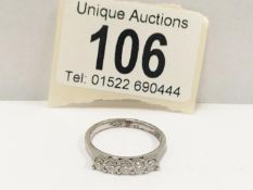 A half carat 18ct white gold 5 stone diamond bar ring