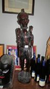 A large carved wood African figure