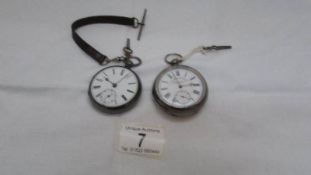 A silver cased pocket watch inscribed J G Graves,