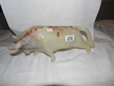 A Mexican carved onyx bull