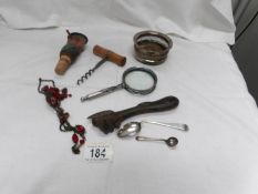 A mixed lot including vintage can opener, corkscrew,