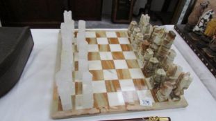 An onyx chess set