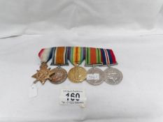 3 WW1 medals attributed to GNR G T Parry RN and 2 WW2 medals