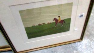 A signed French artist's proof lithograph initialled E A for 'Epreuve D'Artiste' of race horses on