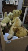 A quantity of vintage teddy bears