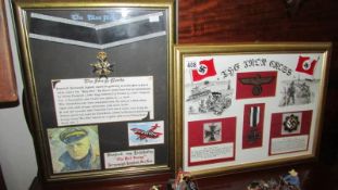 2 framed and glazed WW2 German themed collages