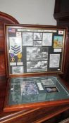 A framed and glazed Pearl Harbour collage and a framed and glazed Gettysburg collage