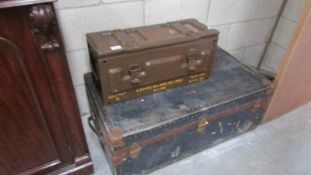 A trunk and an ammo tin