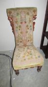 A Victorian prayer chair