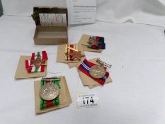 A set of 5 WW2 medals being 1939-45 star, Africa star with first army clasp, Italy star,