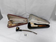 A cased 1820 pipe and 2 others