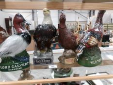 4 novelty decanters being Wild Turkey, Famous Grouse,