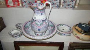 A 5 piece Ashworth wash set including jug and basin