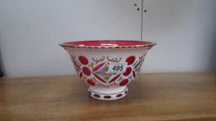 A Bohemian glass bowl