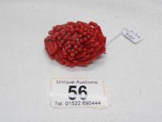 A Victorian coral brooch