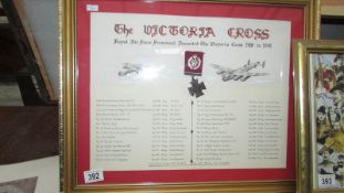 A framed and glazed Victorian cross commemoration collage