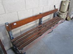 A large metal based bench