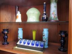 A quantity of glassware including lamps,