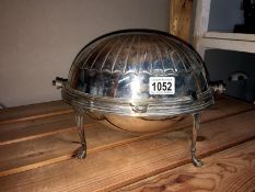 A silver plated flip top tureen