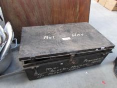 A tin trunk belonging to Major Pennington, Newark,
