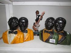 A Singing the Blues figure and 2 black singer groups