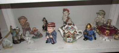 A mixed lot of china teapots etc