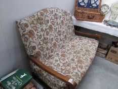 A wood framed 2 seat settee