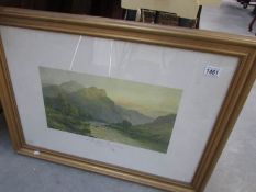 A framed and glazed print entitled A Perthsire River (Evening)