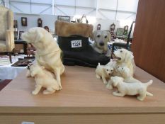 3 labrador figures