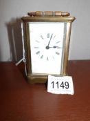 A brass carriage clock