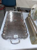 A silver plate on copper tray