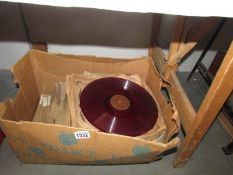 A box of 78rpm records