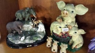 A large pig figurine,