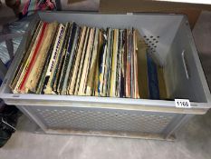 A box of LP records