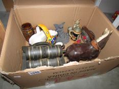 A box of miscellaneous including horse and brewers dray
