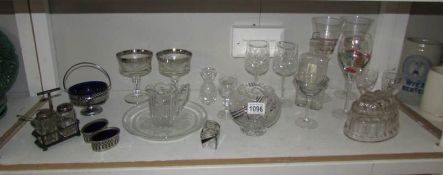 A mixed lot of glassware