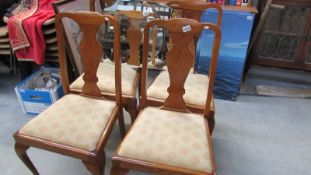 4 walnut maple chairs
