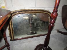 A mahogany and gilt framed overmantel mirror