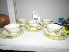 A part floral Staffordshire tea set