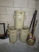 3 large stoneware jars